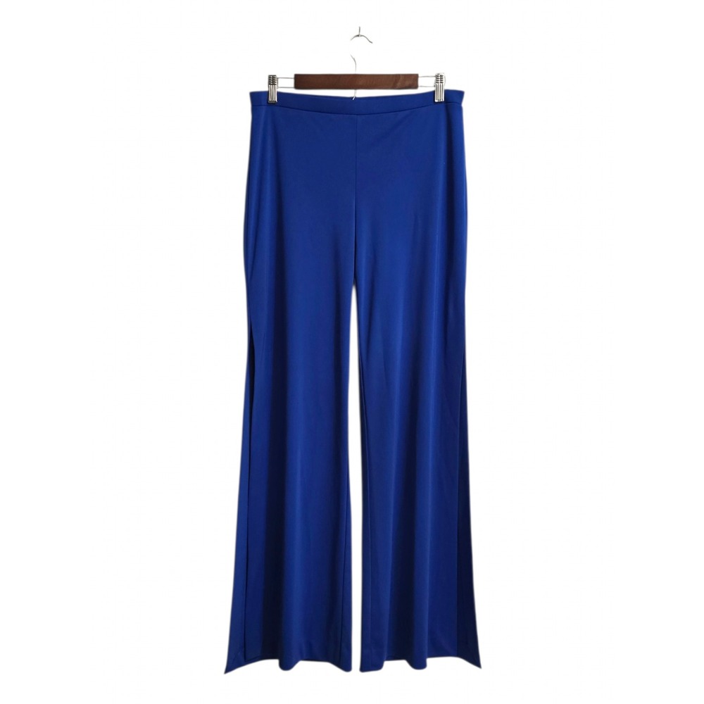 Cache Vintage Blue Mid-Rise Split Wide Leg Pants Sz M